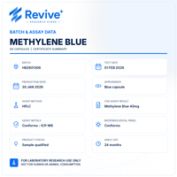 METHYLENE BLUE (60 CAPSULES) — certificate of analysis
